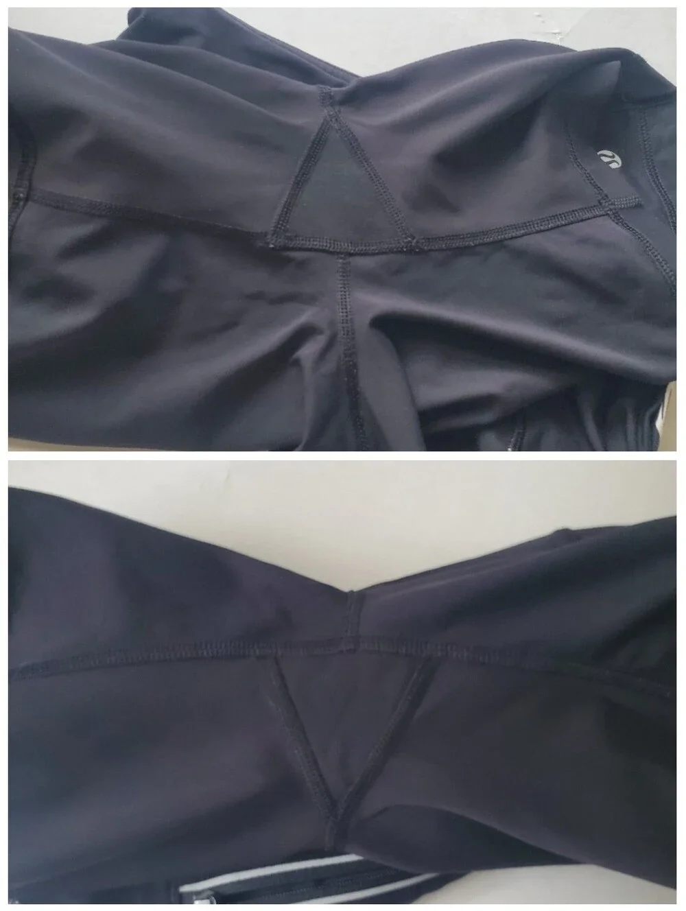 Lululemon Run Dart & Dash Black Bike Shorts 6 Contrast Quilt Waistband Hiking
